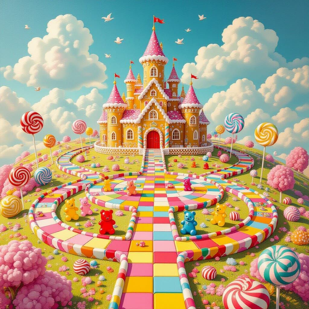 a bird's-eye view of a massive, intricate board game