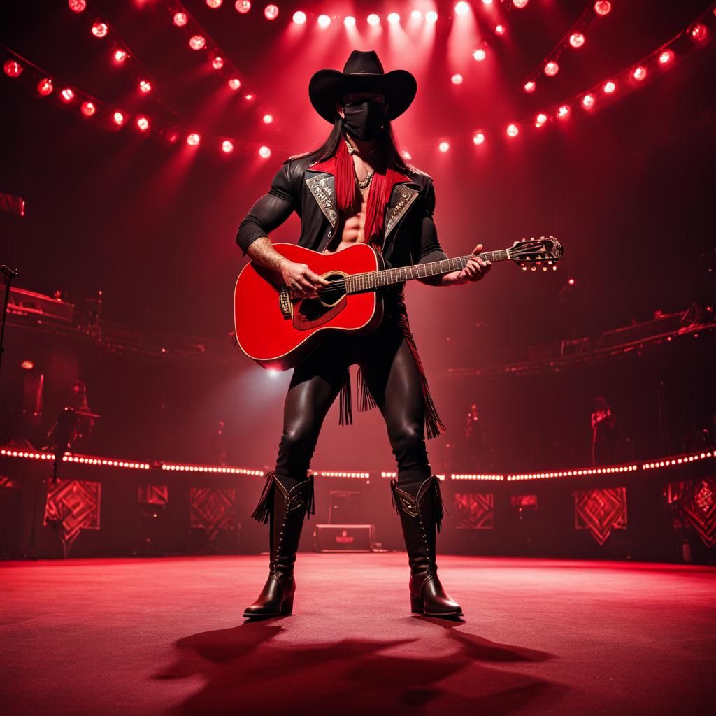Muscular Cowboy on Stage: Fantasy Concept Art