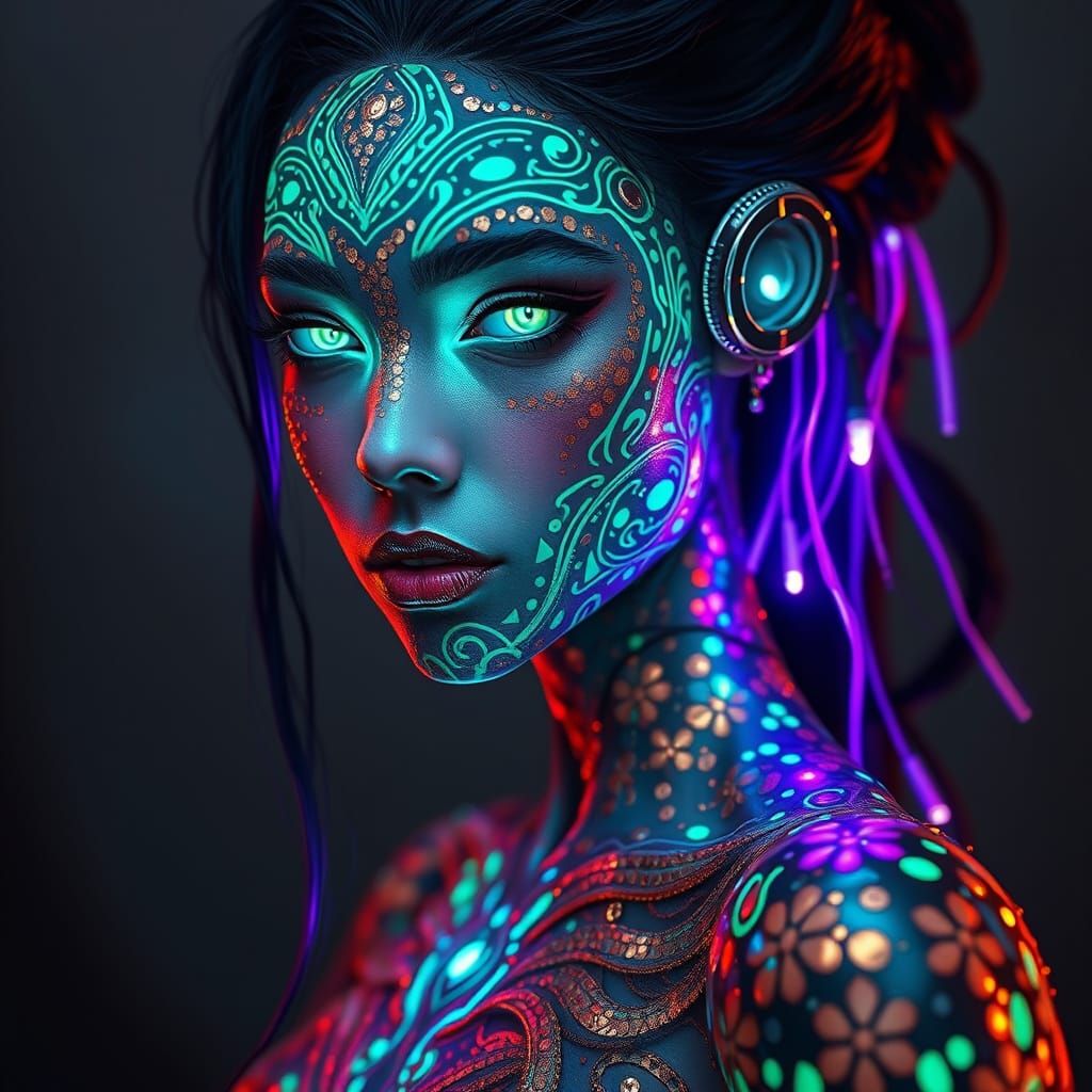 Cyber Witch in Shimmering Copper Flake