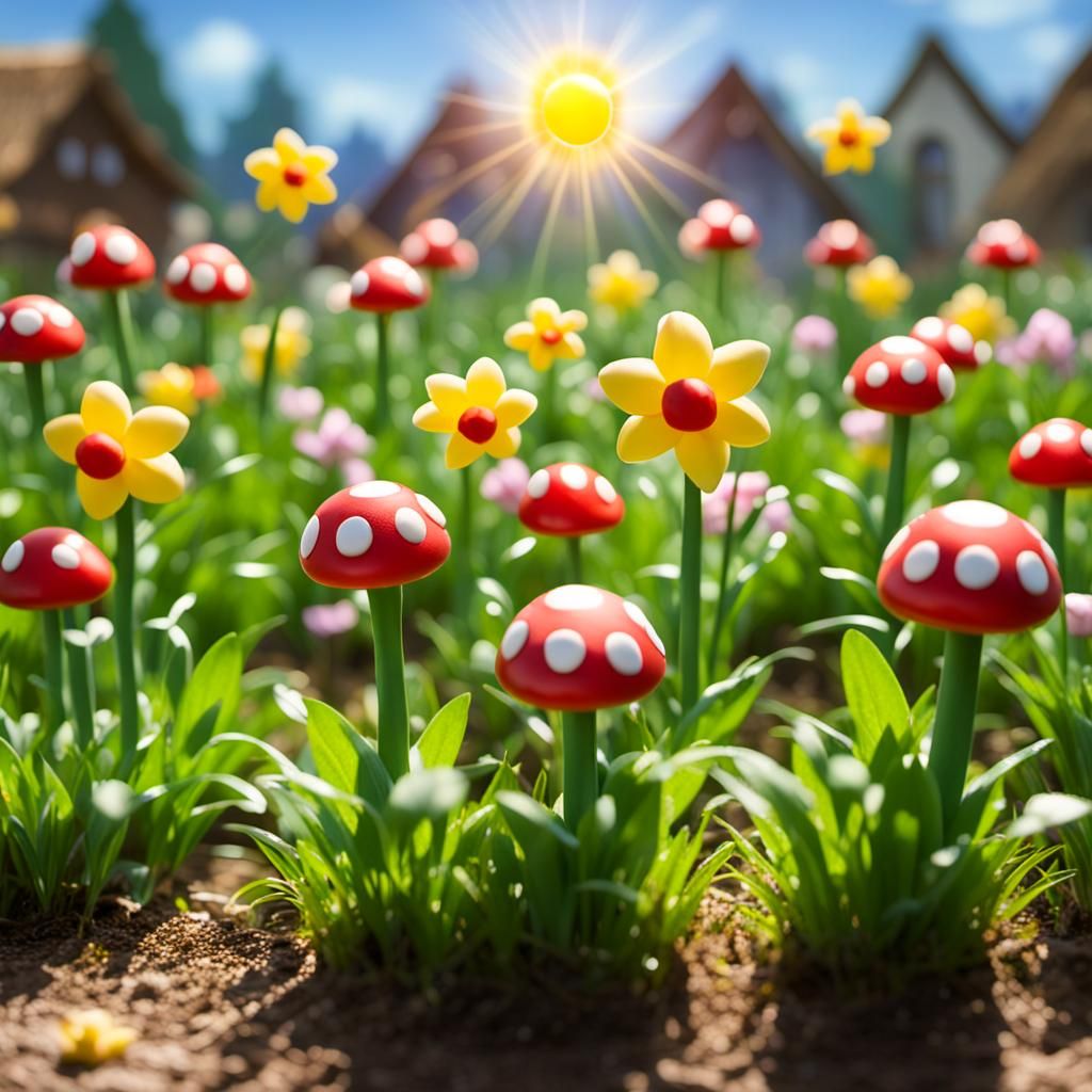 Super Mario Easter Scene: 1985 Game on TV