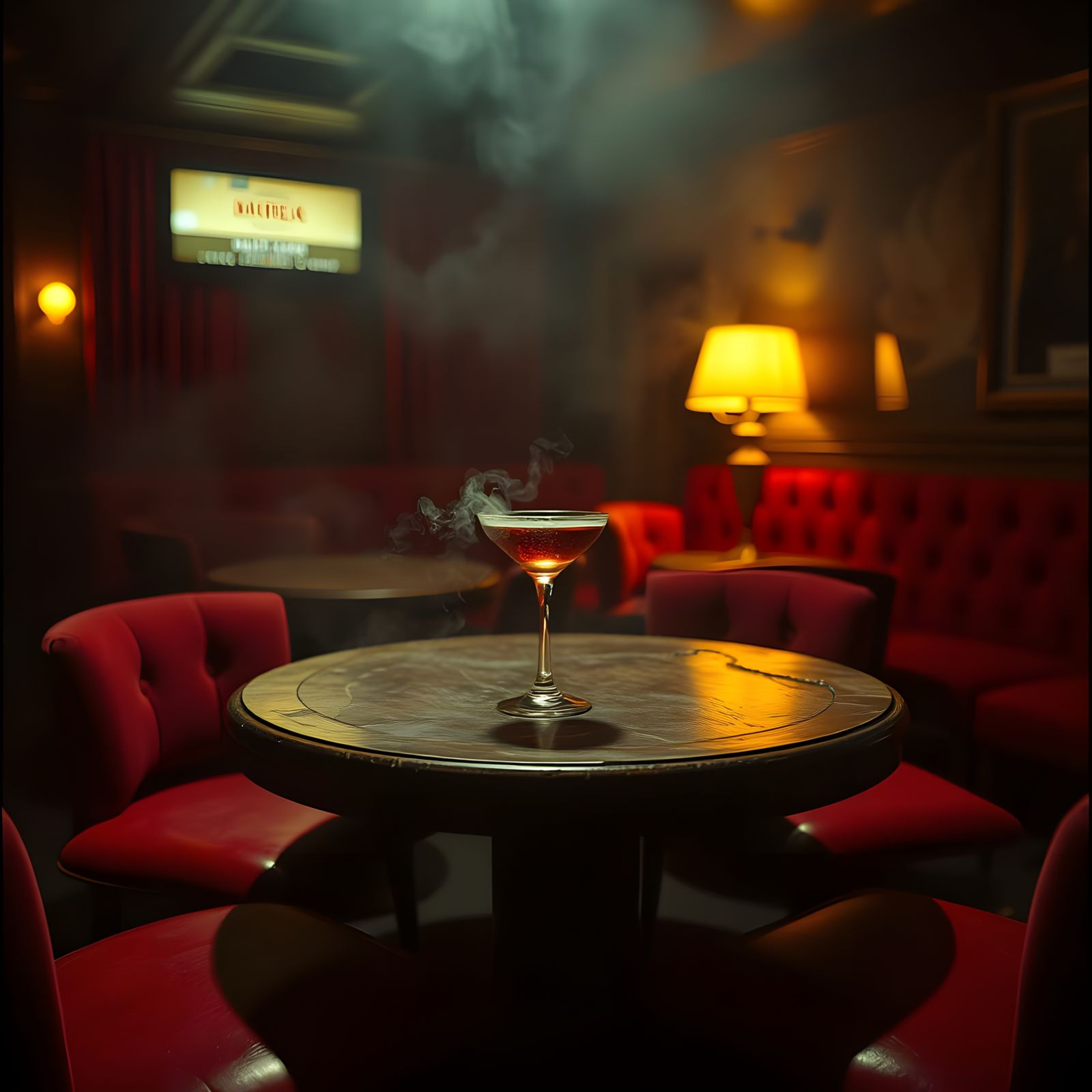 Vintage Cocktail Bar Scene in Cinematic Film Style