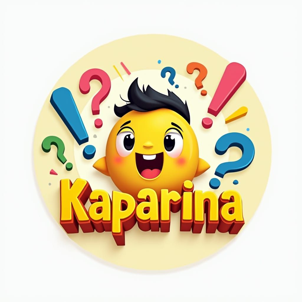 Colorful 3D Cartoon Logo for Kaparina YouTube Channel