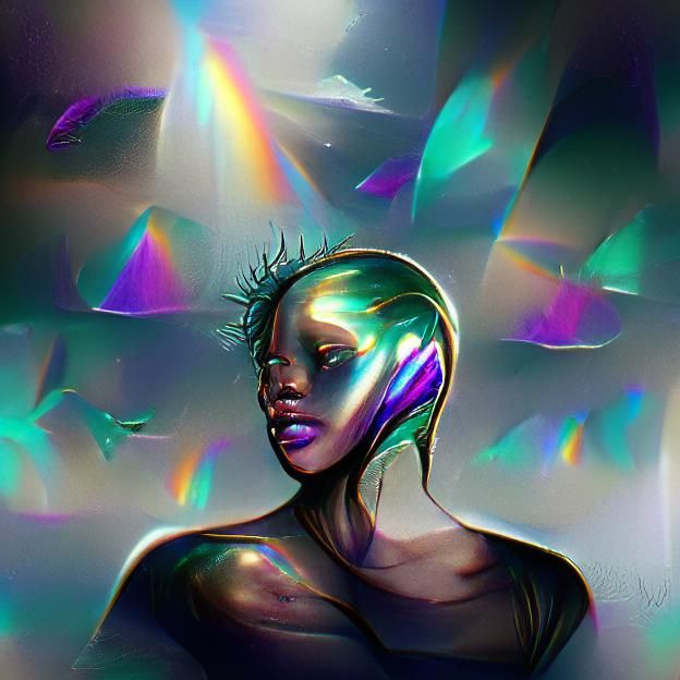 Abstract Iridescent Texture with Rainbow Colors