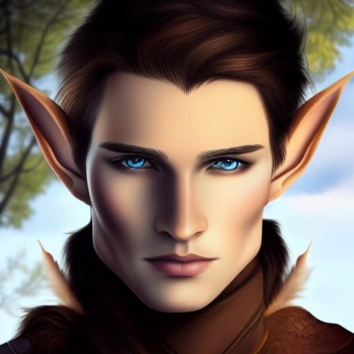 Handsome Elven Ranger in Forest Setting
