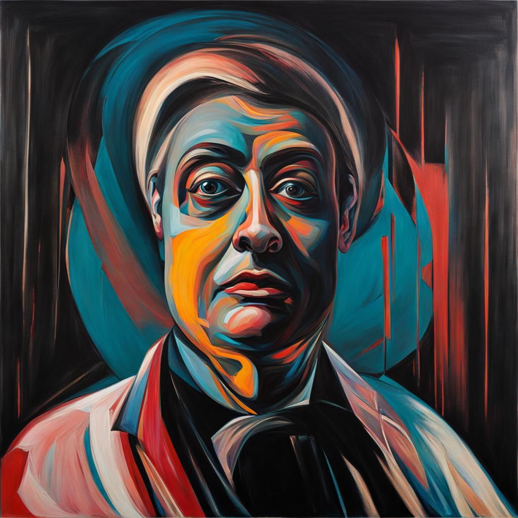 Distorted Portrait in Francis Bacon's Style