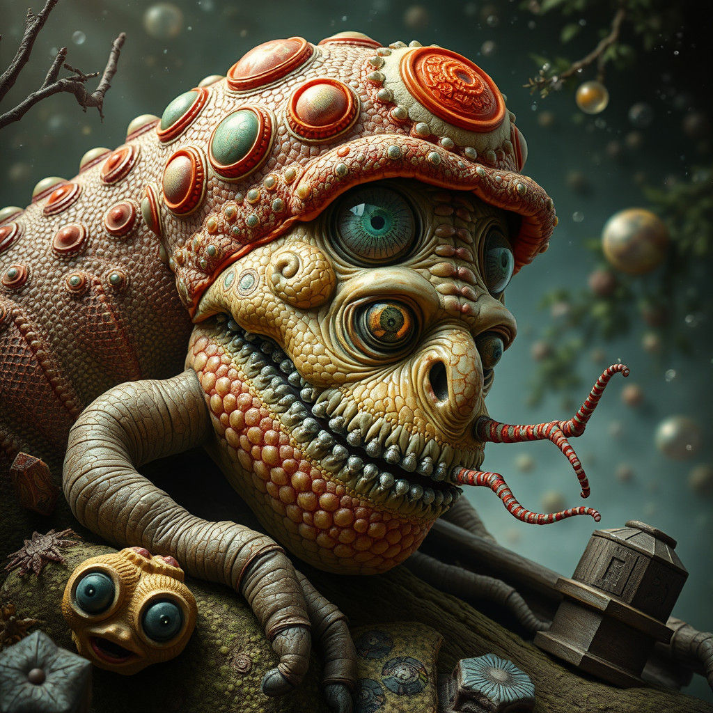 Potto and Bilbo Bagworm in Deepdream Style