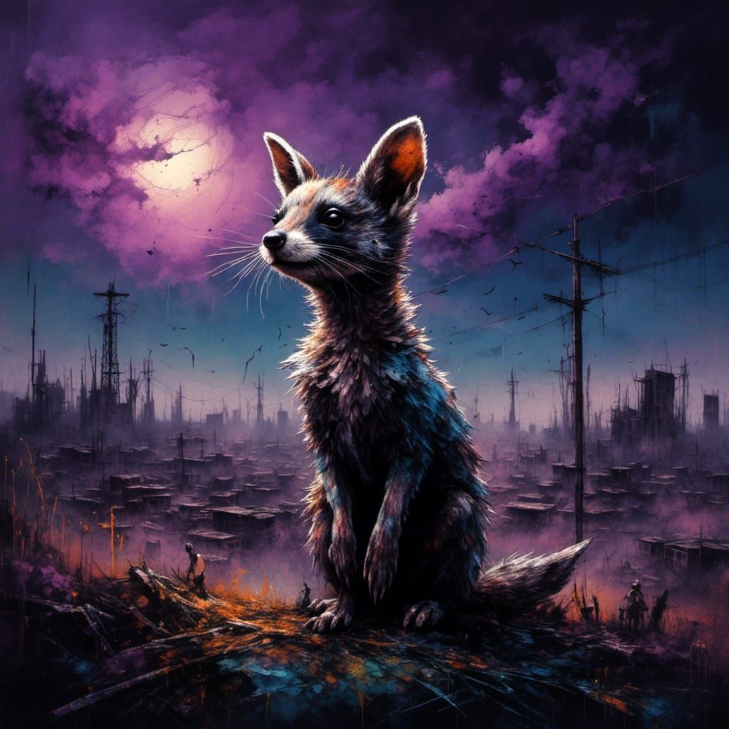 Gothic Trashpunk: Adorable Hybrid Creature in Dramatic Lands...