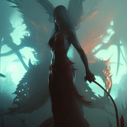 Fire Succubus in Hell: Dark Fantasy Concept Art