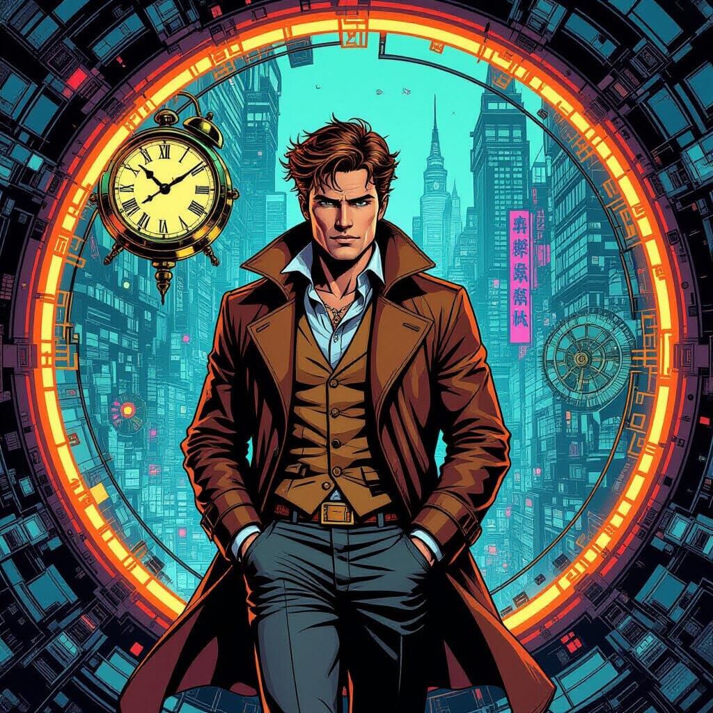 Time Traveler Between Past and Future, Comic Art