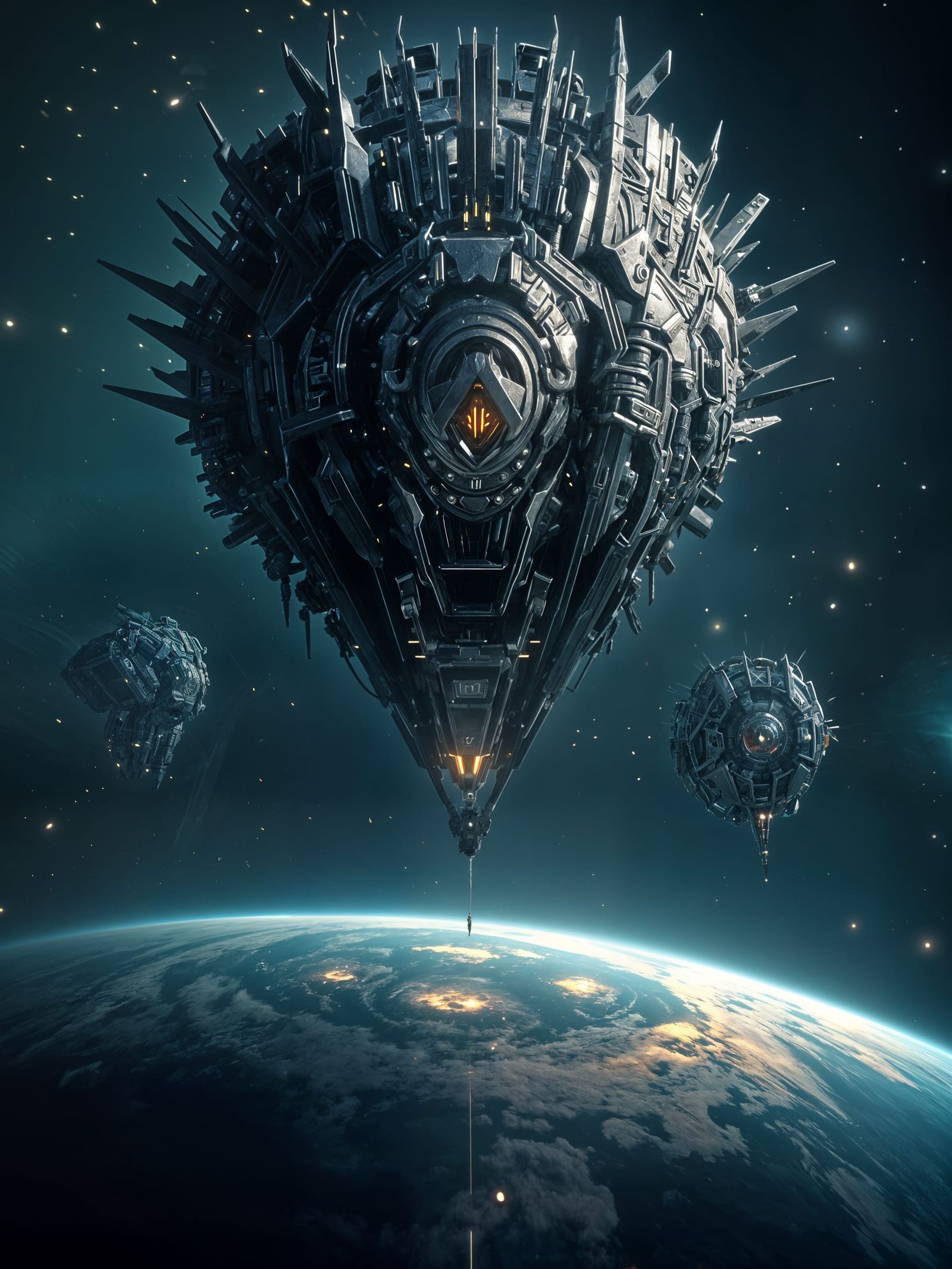 Hyperrealistic Mech Warrior in Dramatic 3D Rendering