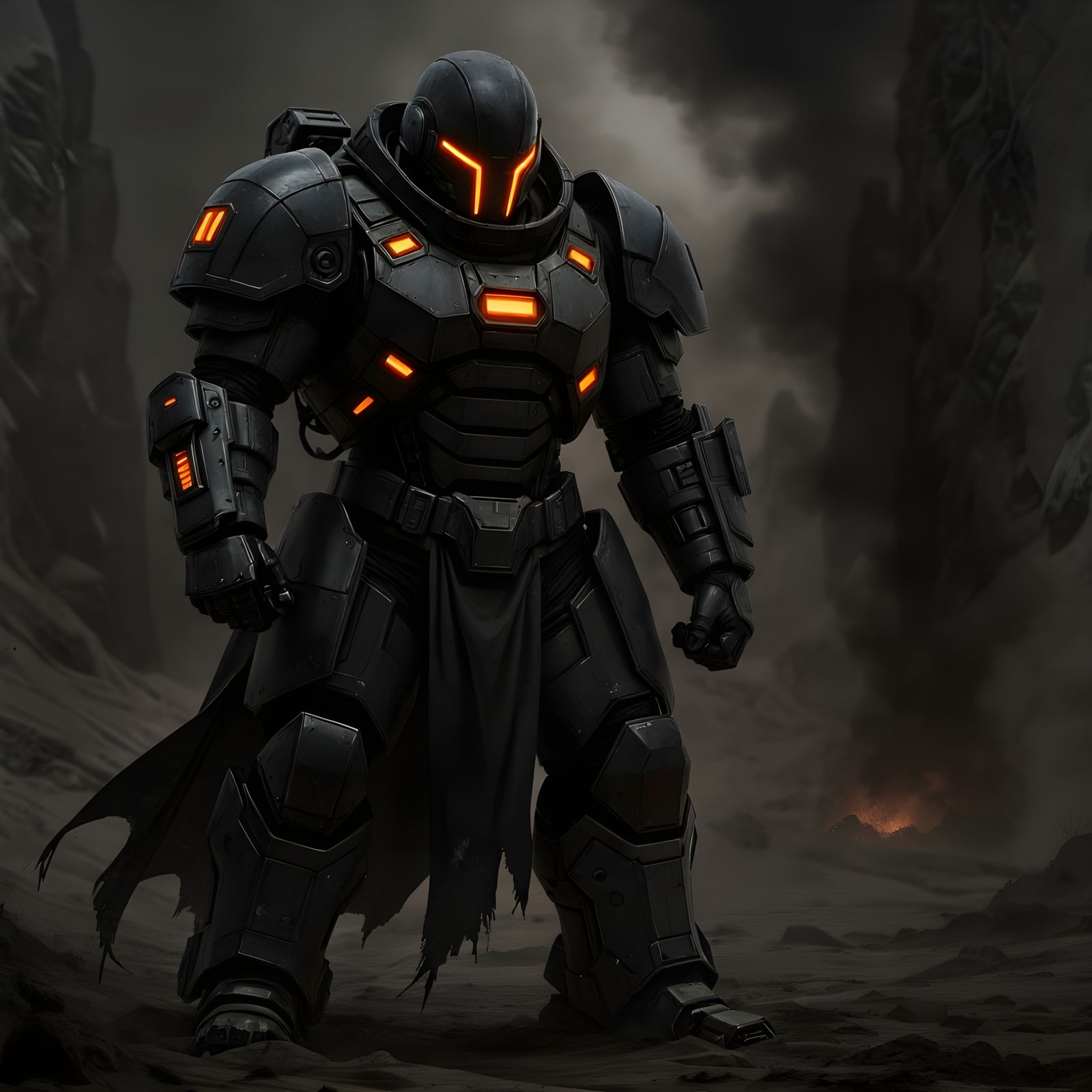 Armored Juggernaut with Obsidian Armor in Biomechanical Styl...