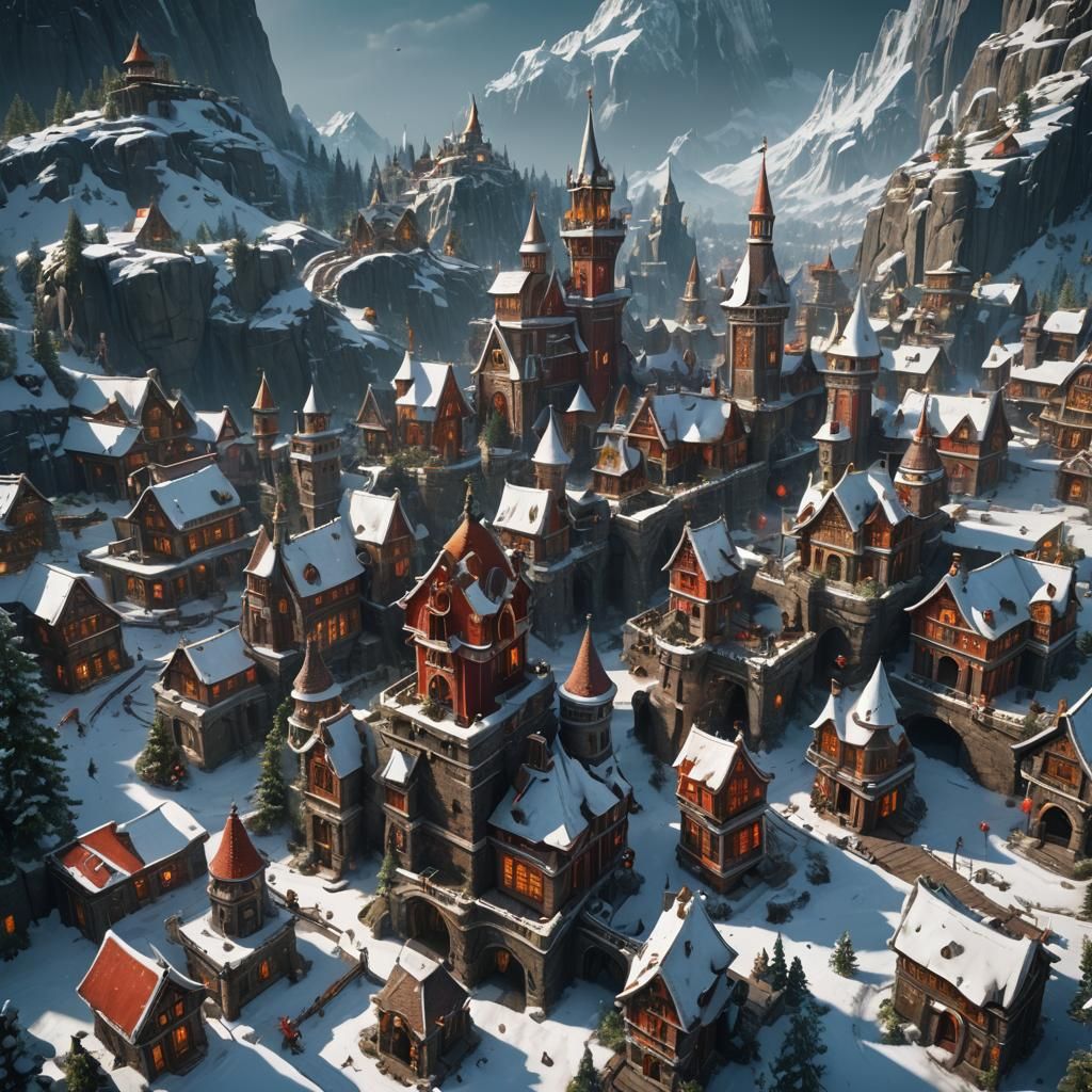 Detailed Matte Painting of Santa Claus