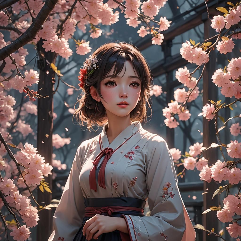 Anime Girl with Longing Expression in 3D Art