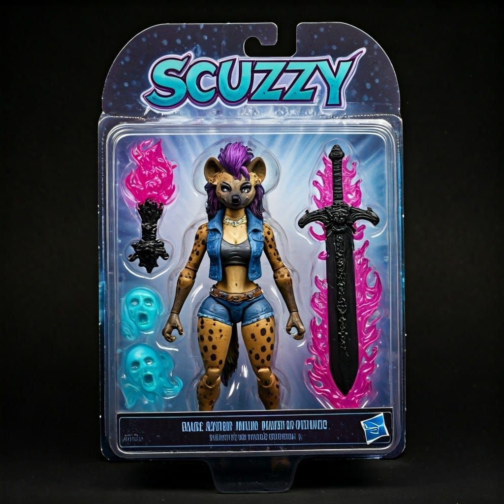 Dark Fantasy Action Figure in Cyberpunk Style