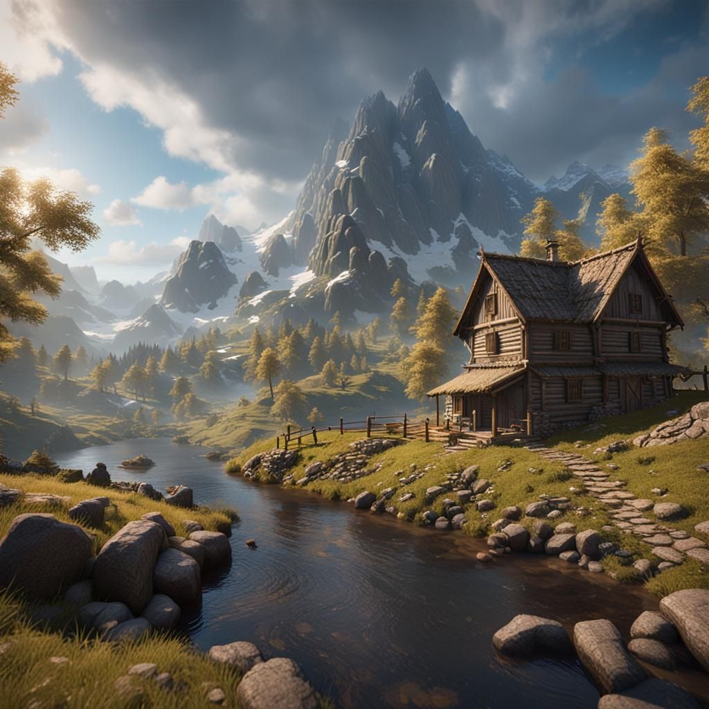 Mountain Culture of 1812 in 3D Game Style