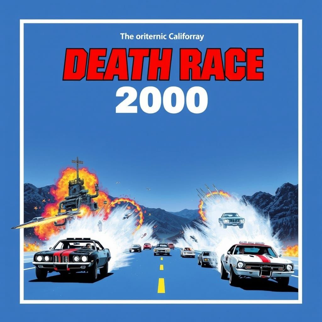 Death Race 2000 Poster, Retro Movie Art