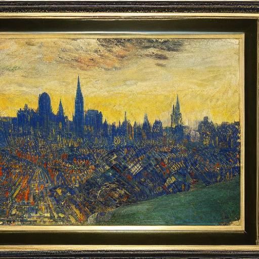 Night Cityscape of a Vampire Soul in Expressionist Style