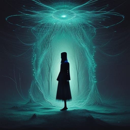 Ethereal Figure Radiates Otherworldly Energy in Dreamlike At...