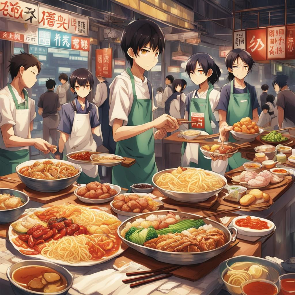 Hong Kong Food in Anime Style