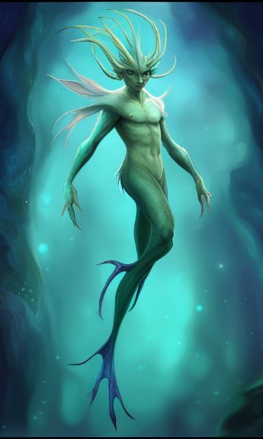 Mystical Male Sea Elf Digital Art