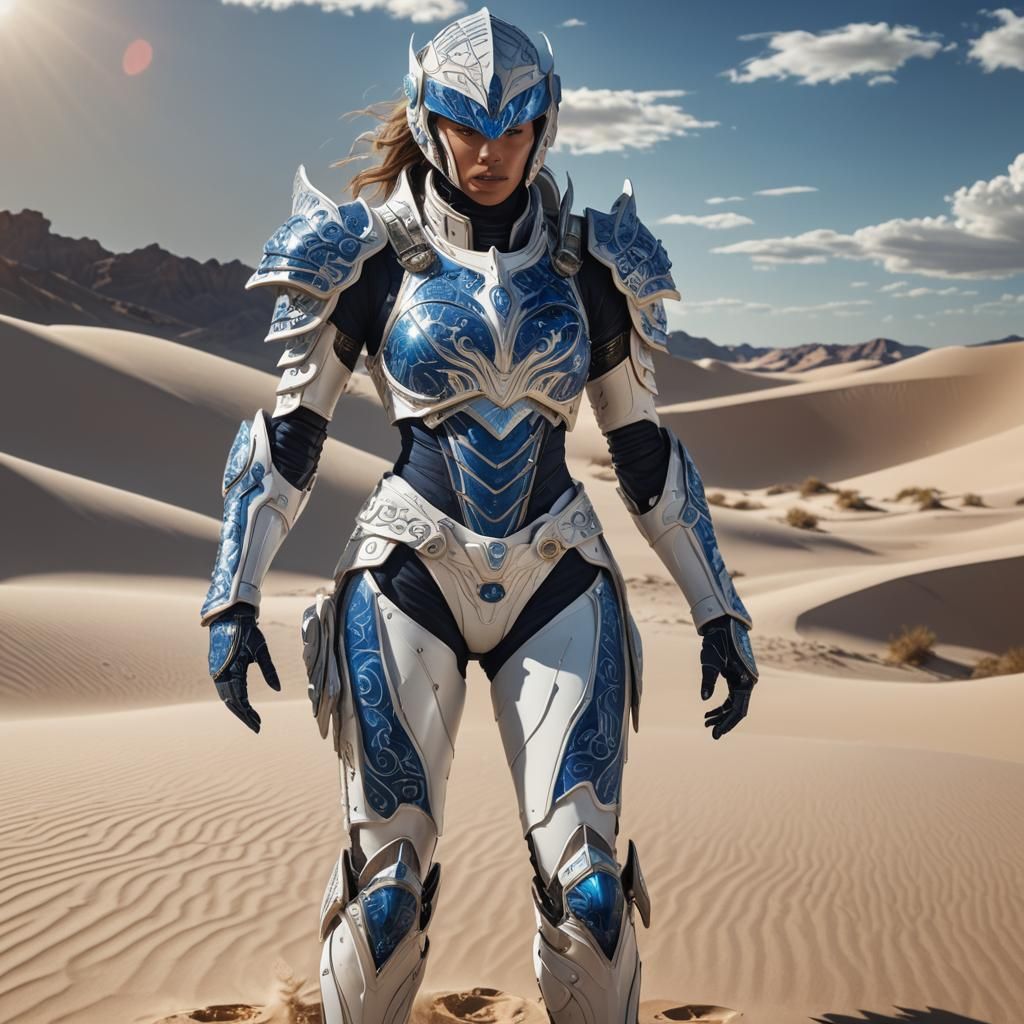 Atreides Armor on White Sands: Digital Concept Art