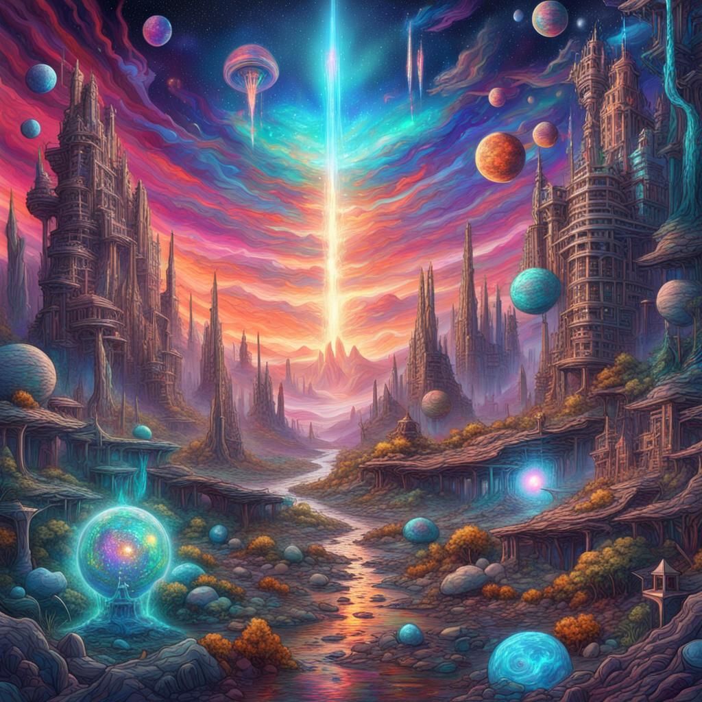 Cosmic Post-Apocalyptic Wonderland Illustration