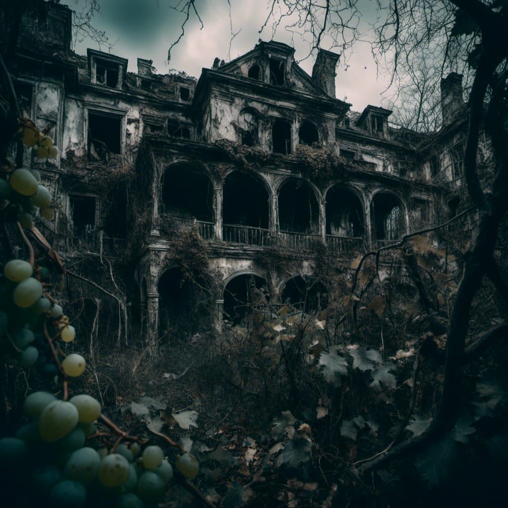 Creepy Abandoned Palace with Grape Vines