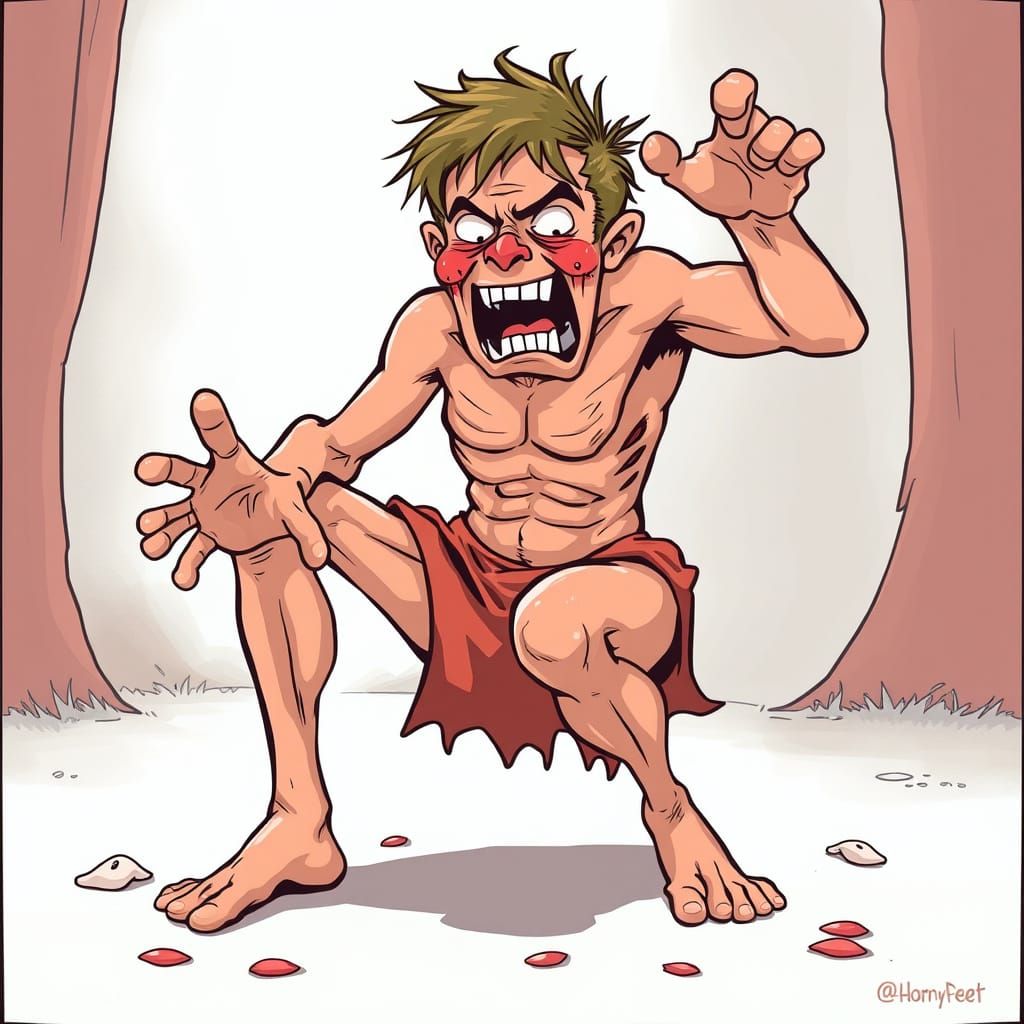 The Agony of Defeat: A Feet-Focused Image