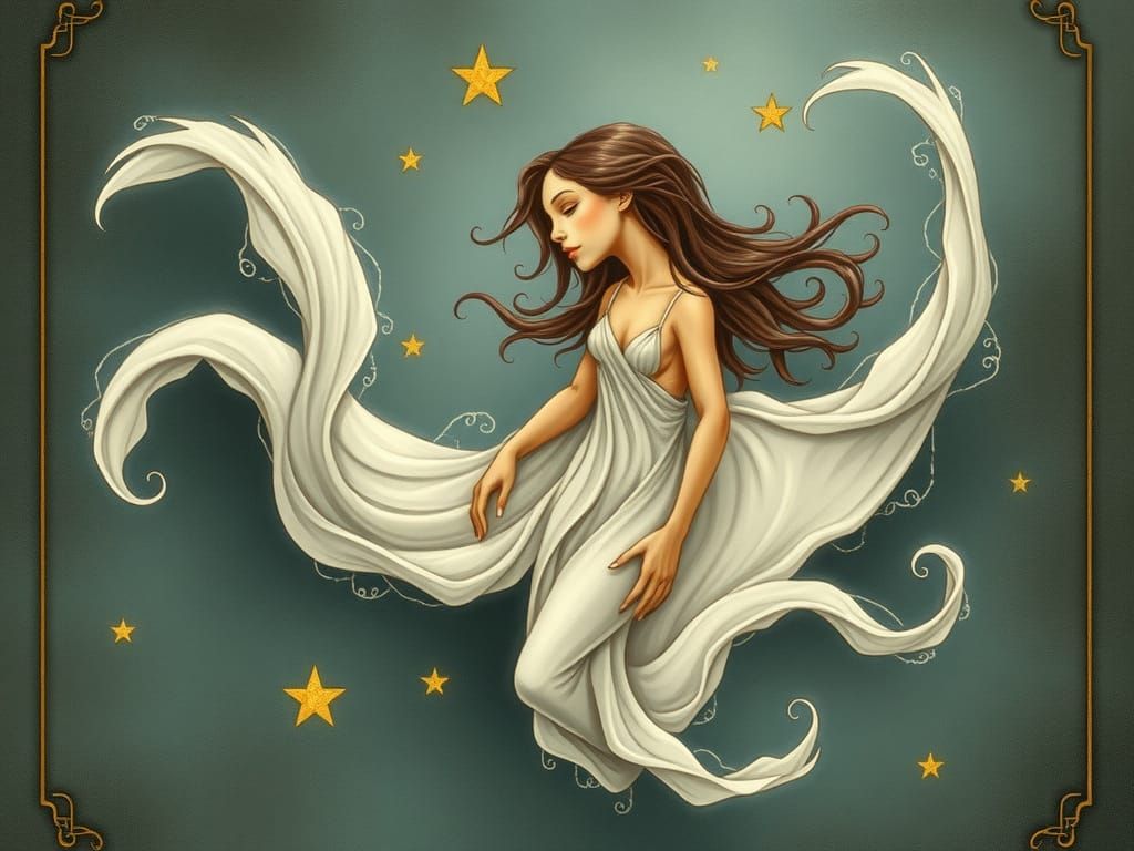 Tarot Card of Flexibility in Nicoletta Ceccoli Style