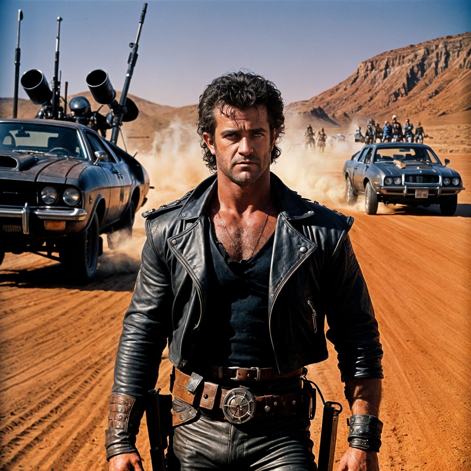 Mad Max Portrait in 1980s Film Style