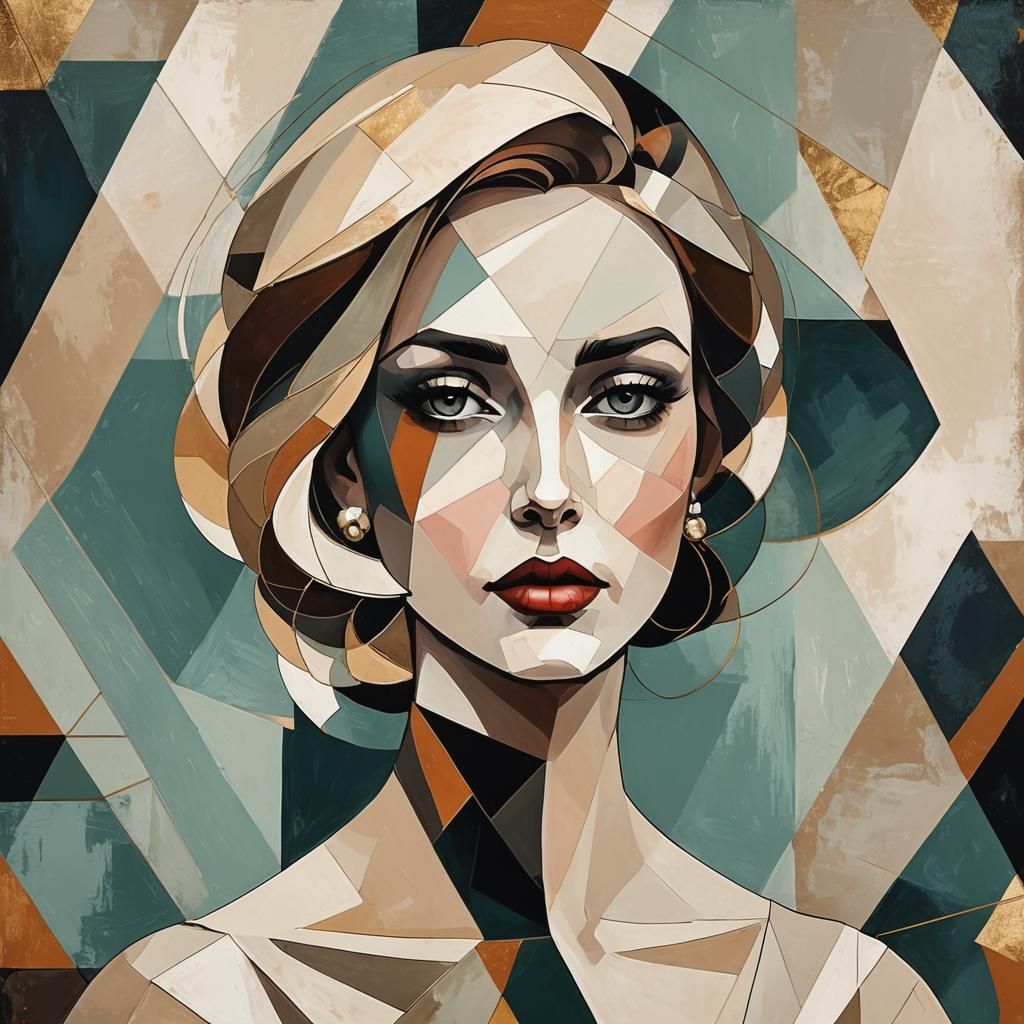 Geometric Abstract Art of a Classy Lady