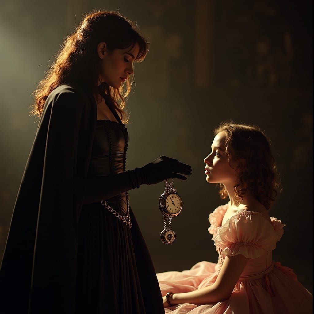 Confident Hermione in Leather Regales a Tranced Sissy