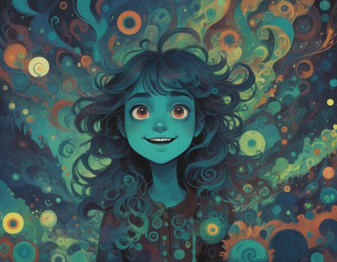 Ultraminimal Psychedelic Art in Dark, Moody Shades