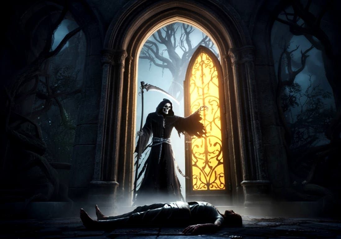 Grim Reaper Taking Soul: Detailed Matte Painting