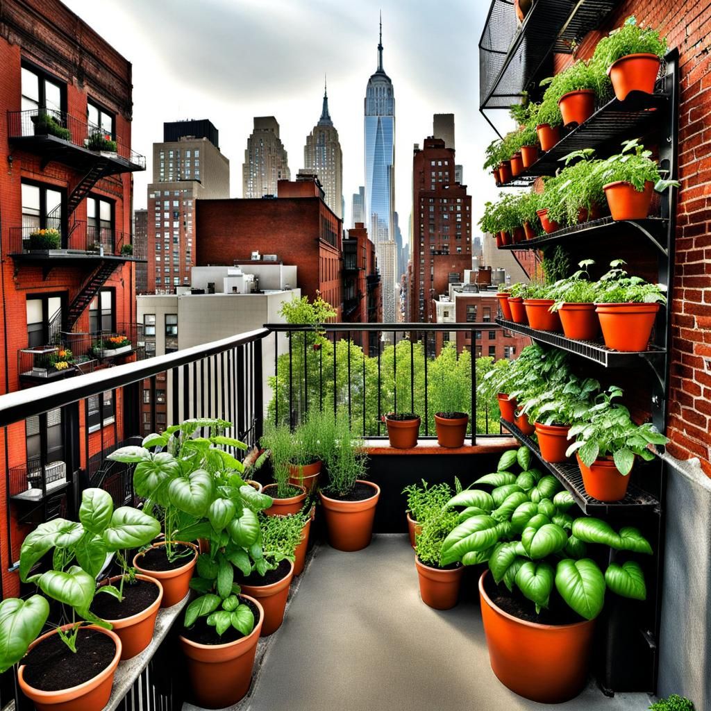 Lush Balcony Garden Oasis on NYC Fire Escape
