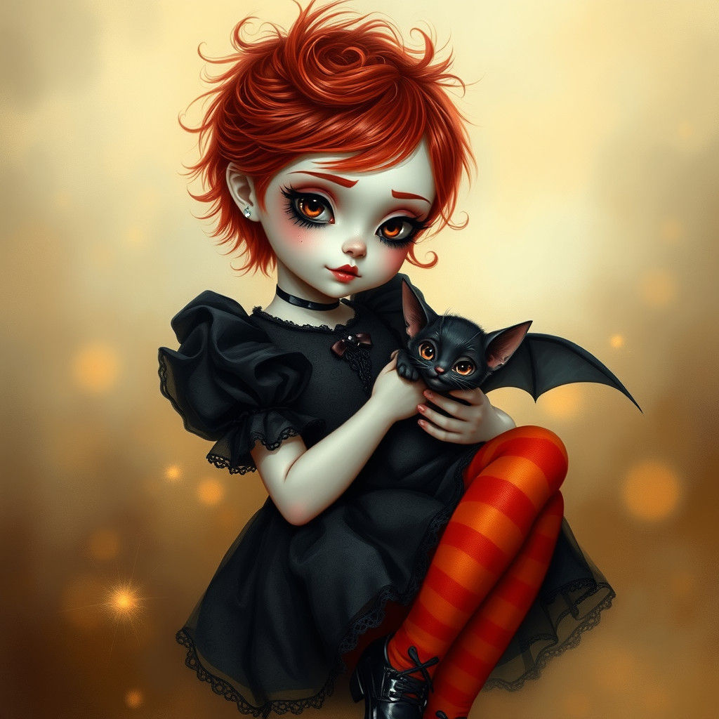 Ruby Gloom and Bat-Cat in Dreamy Mist