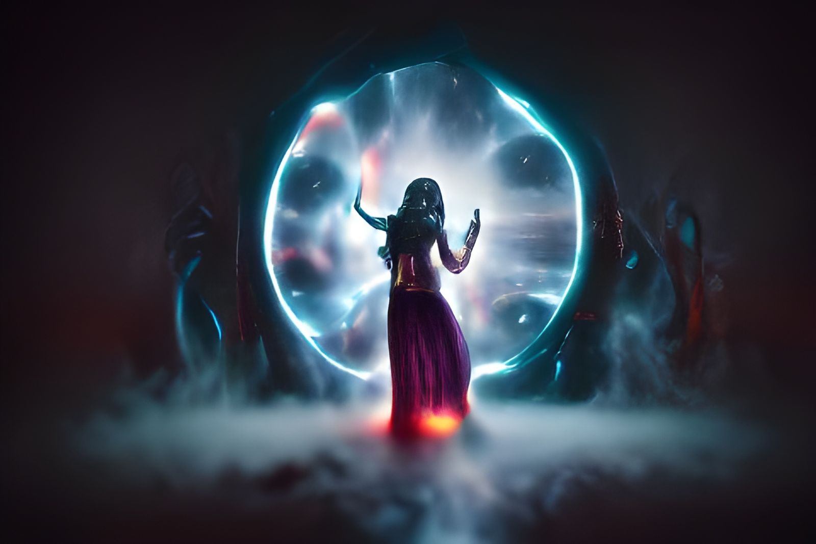 Warlock Summons a Dark Dimension Portal