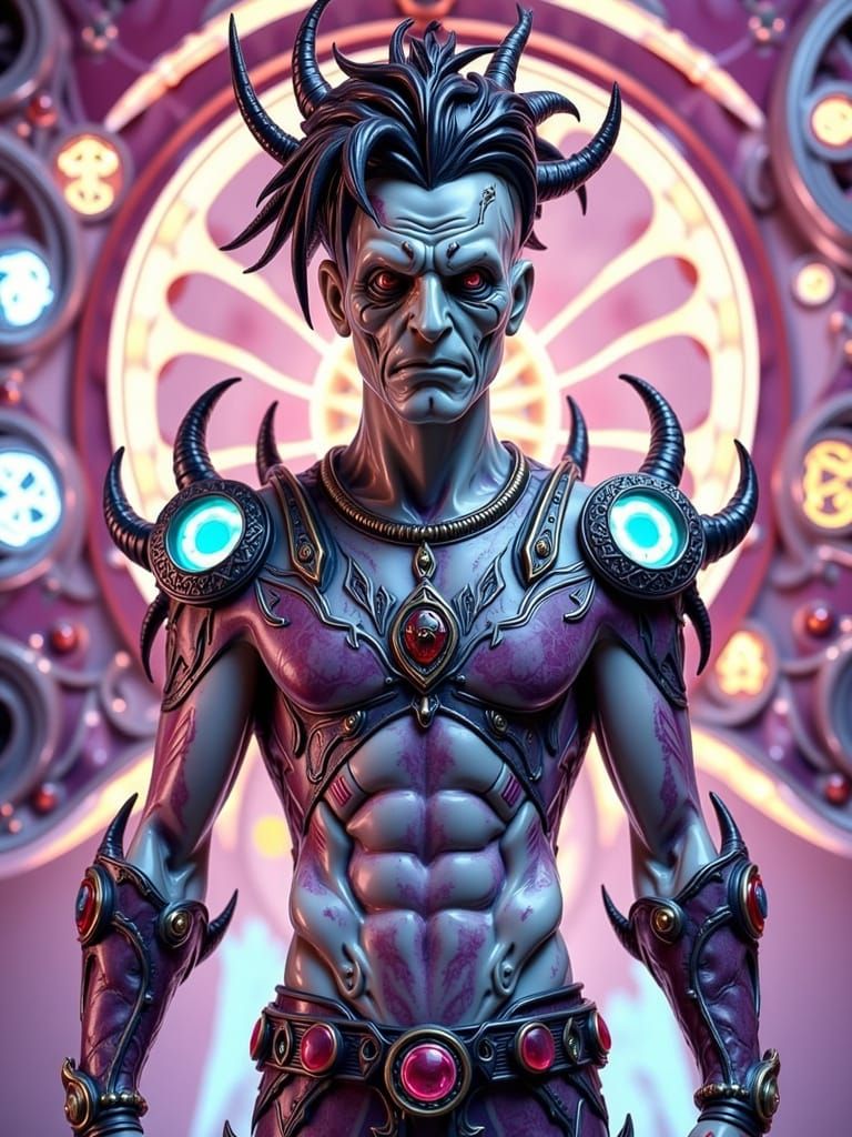 Shapeshifter in Intricate Leather Armor, Hyperrealism Art