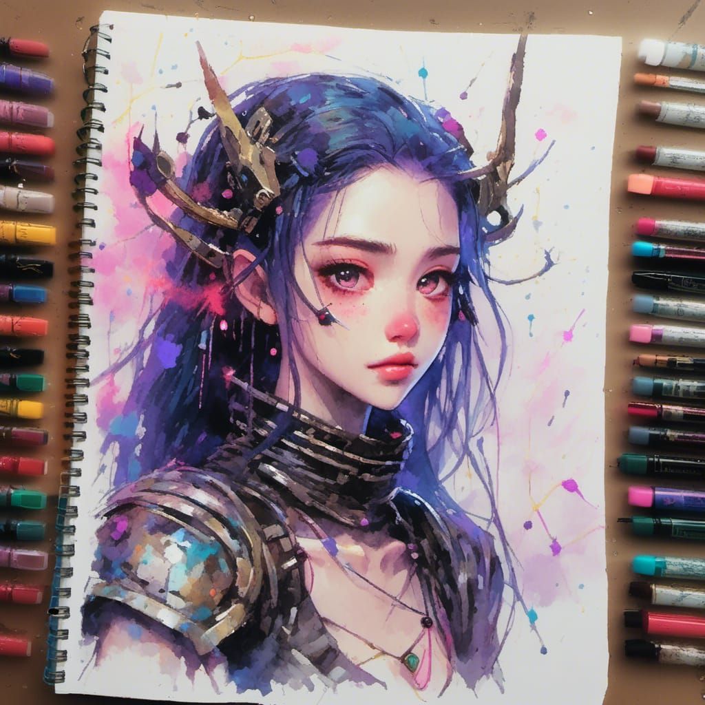 Fantasy Mage Portrait with Sci-Fi Elements