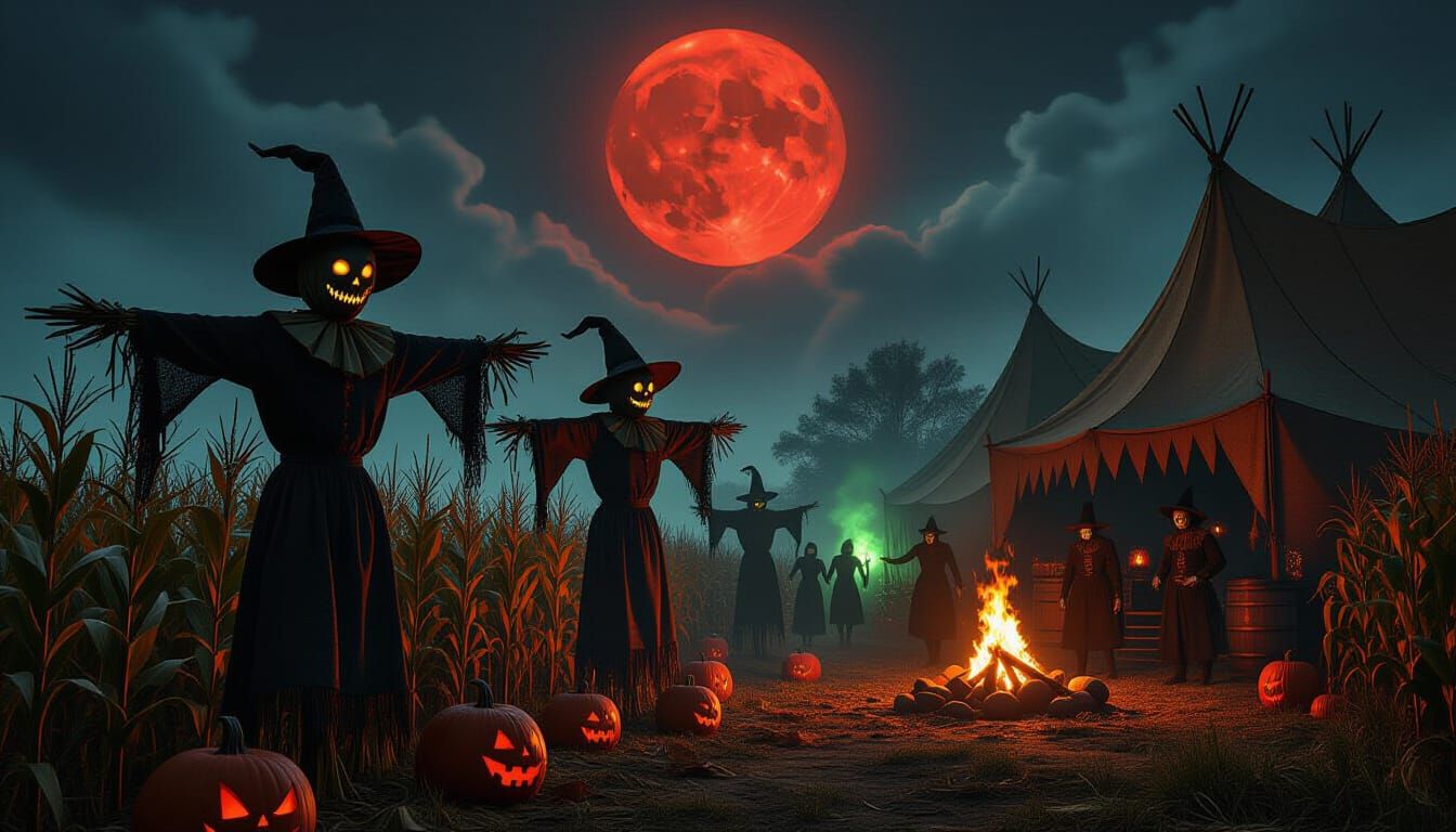 Gothic Harvest Festival Under Blood Moon