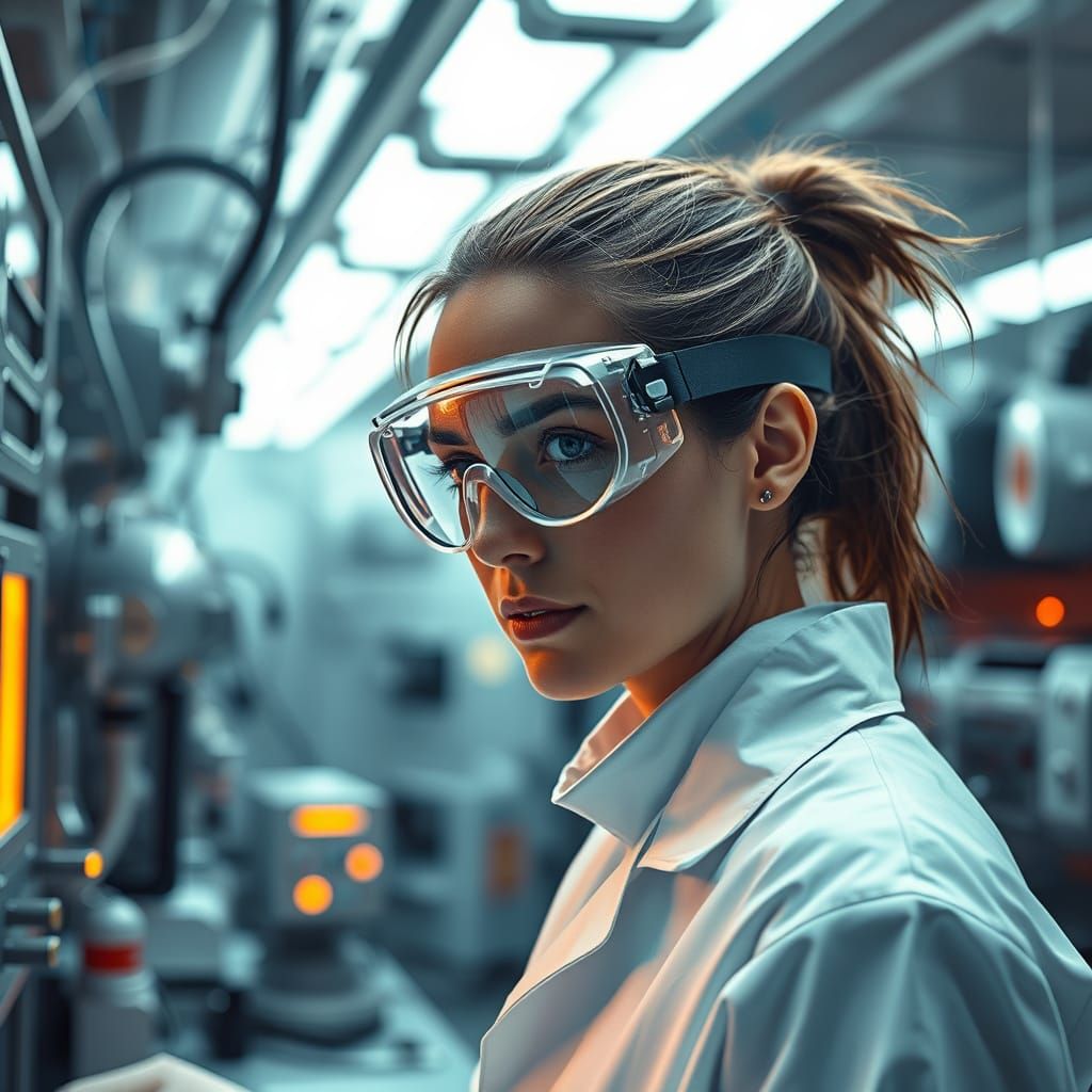 Visionary Scientist in Futuristic Lab