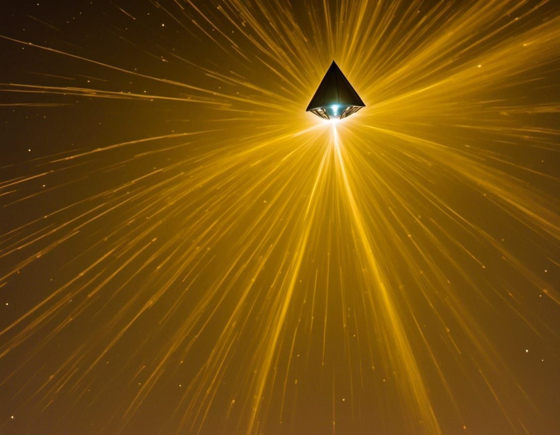 Steampunk UFO Over Utah in Glass Art Style