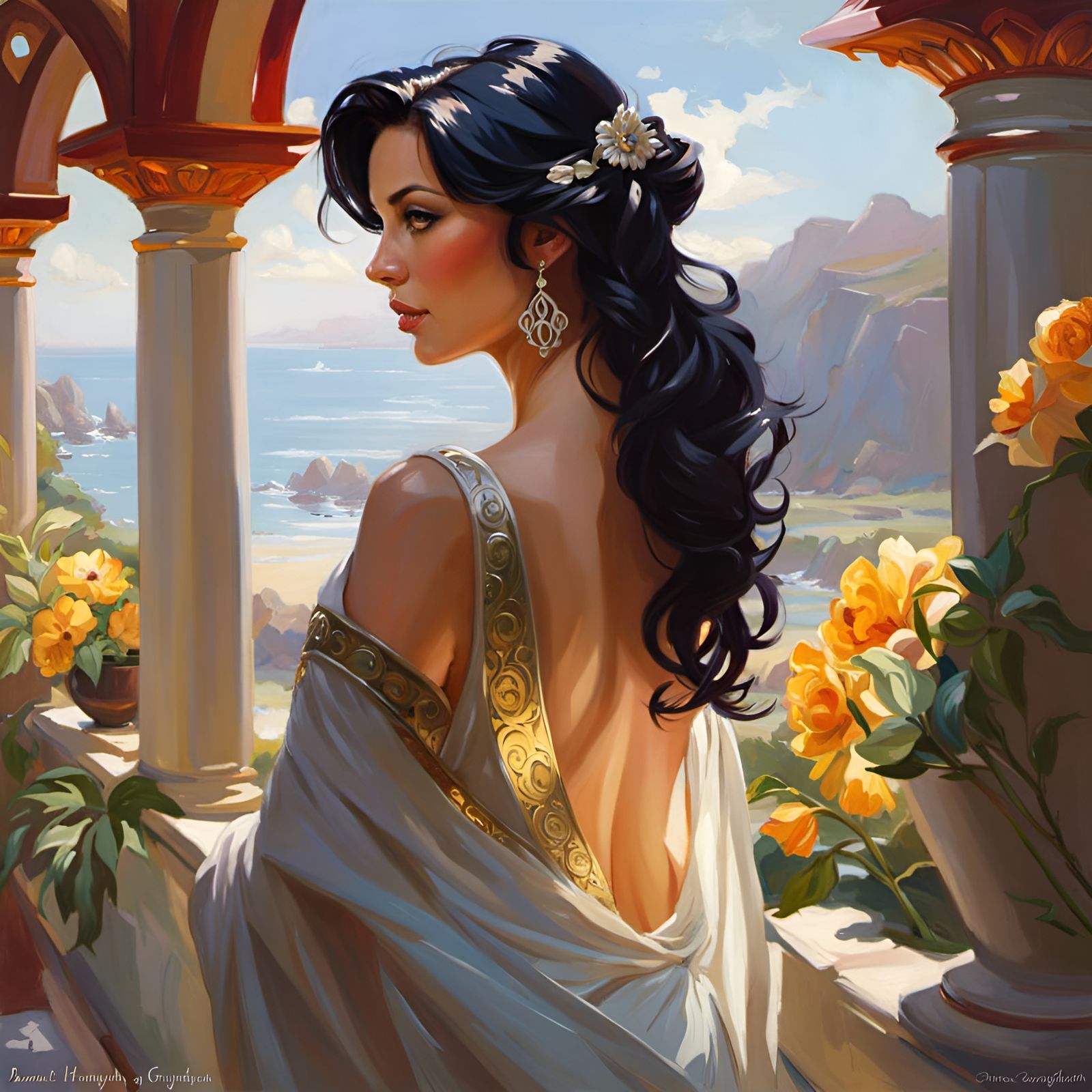 Confident Woman in a Sunny Fantasy Portrait