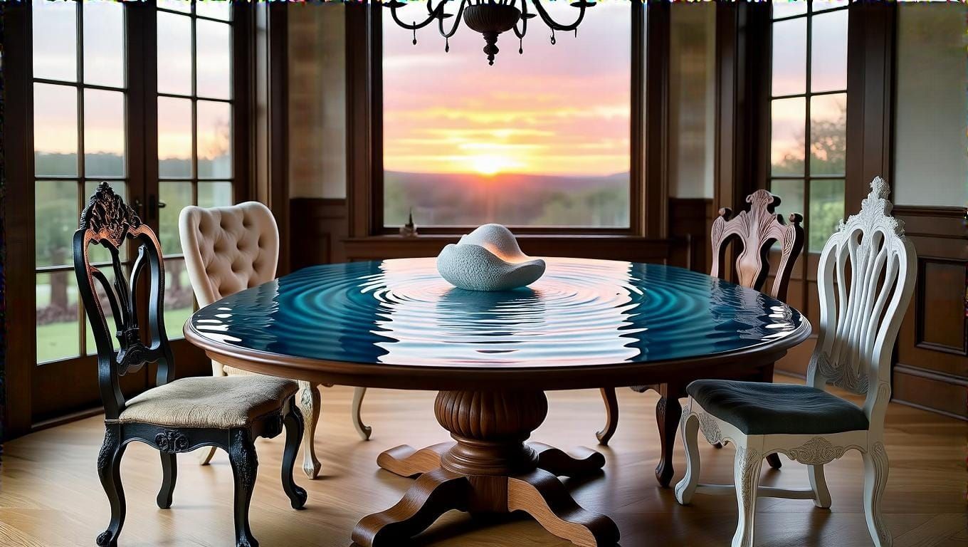 Dreamlike Dining Room with Origami Bird Centerpiece