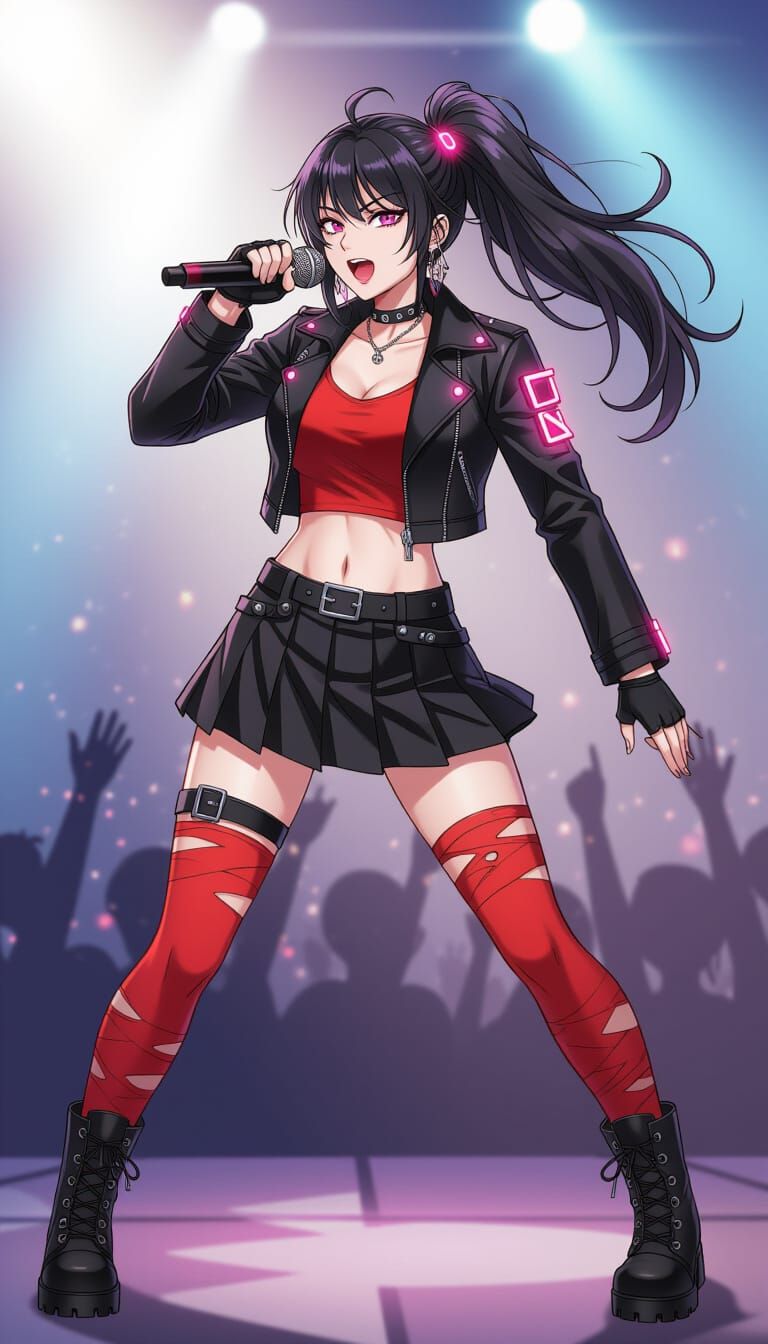 Fierce J-Metal Idol in Metal Punk Style