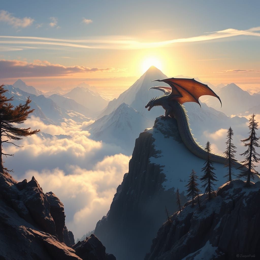 Dragon on Snow Mountain: Matte Painting Style