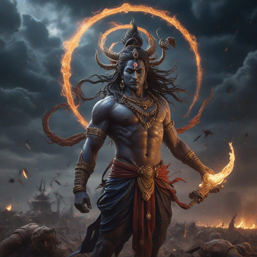 Lord Shiva, Supreme Cosmic Warrior on Indian Battlefield
