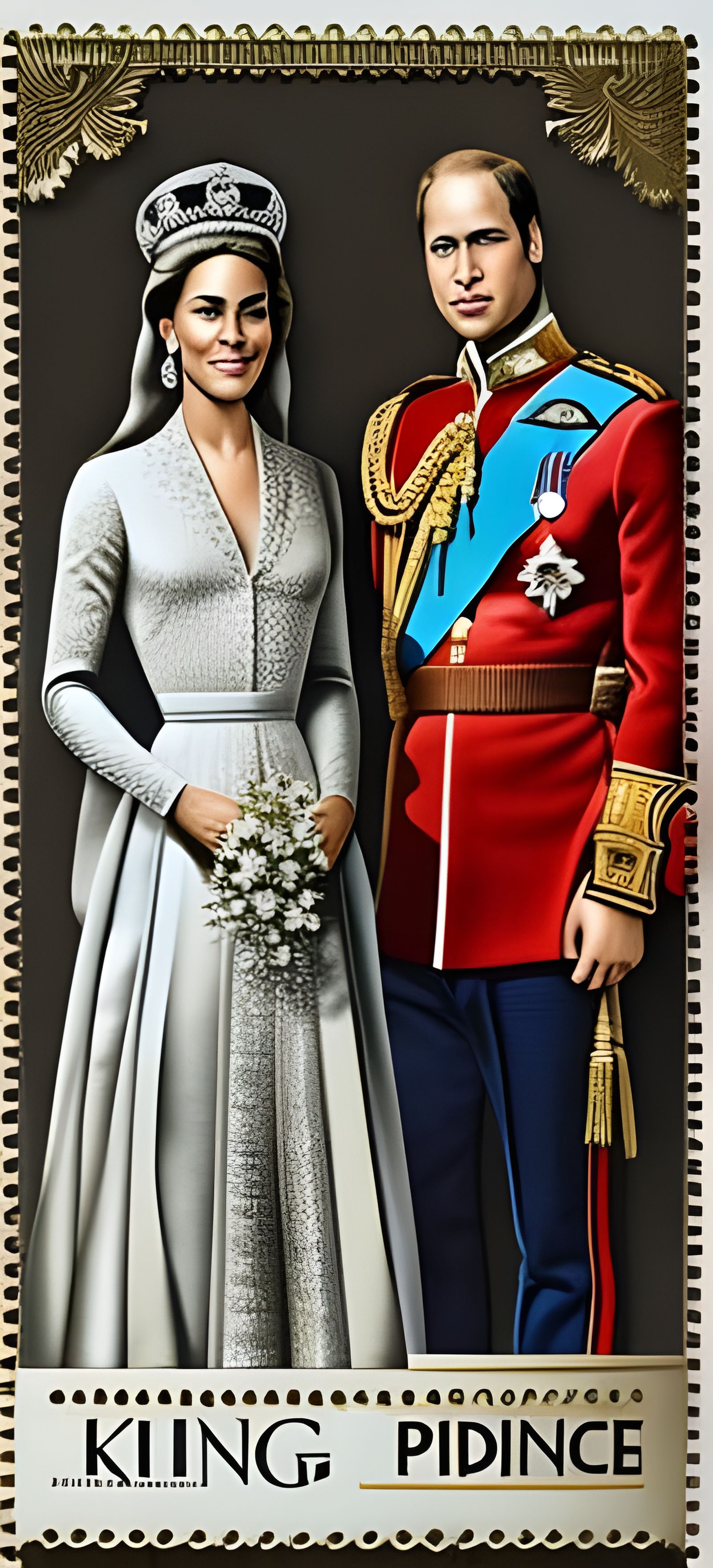 Golden Postage Stamps of the New Royals