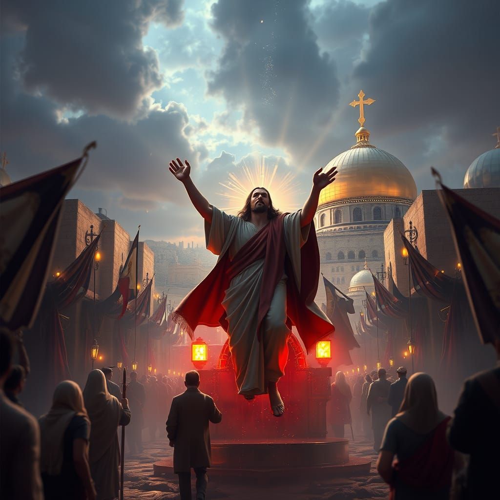 Triumphant Jesus Rides into Jerusalem in Vibrant 4K 3D