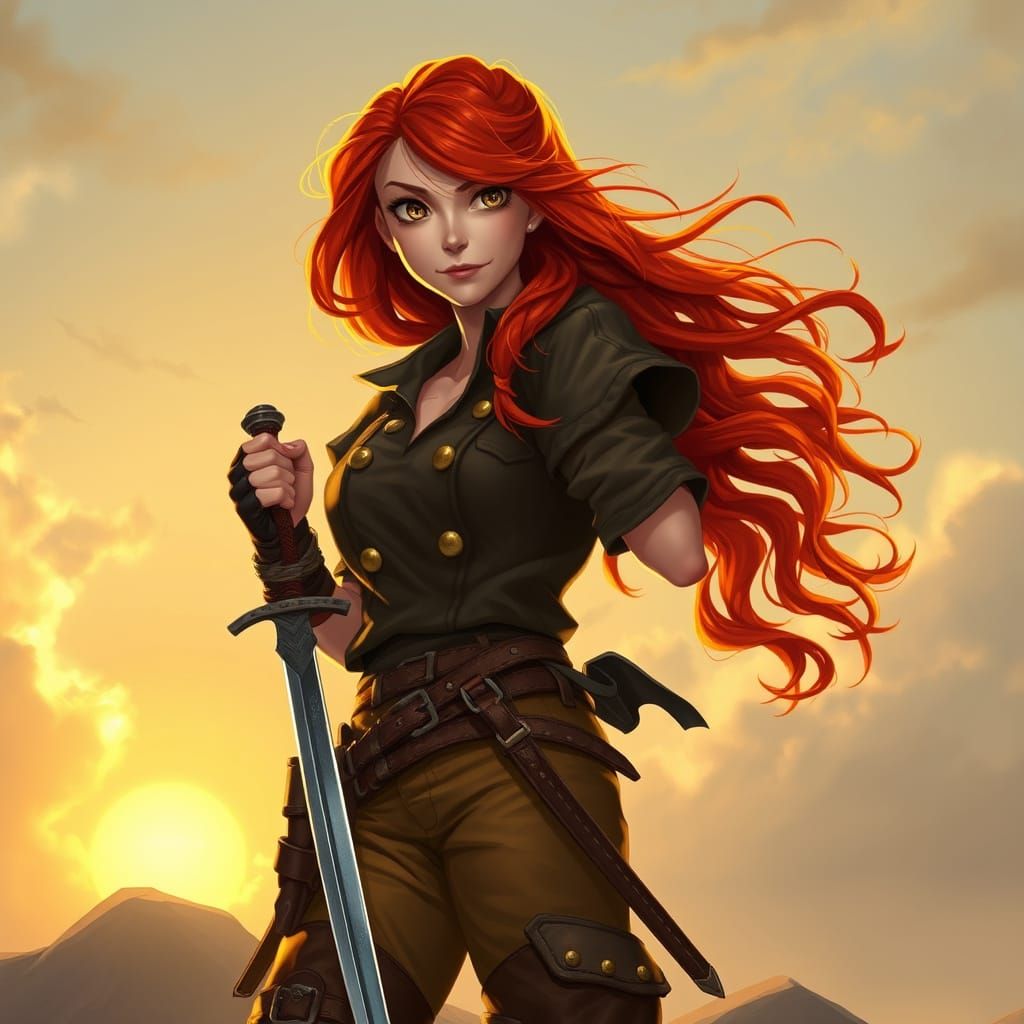 Fantasy Digital Art of Adventurous Treasure Hunter in Pirate...